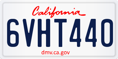 CA license plate 6VHT440
