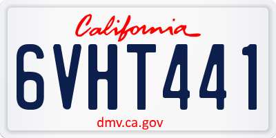 CA license plate 6VHT441