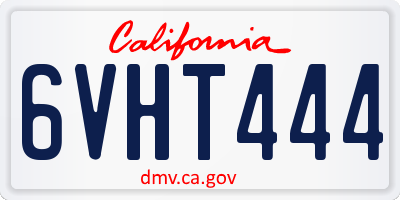 CA license plate 6VHT444