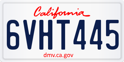 CA license plate 6VHT445
