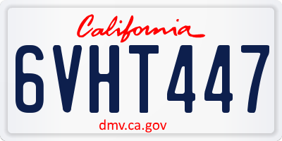 CA license plate 6VHT447