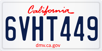 CA license plate 6VHT449