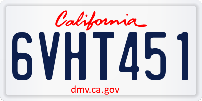 CA license plate 6VHT451