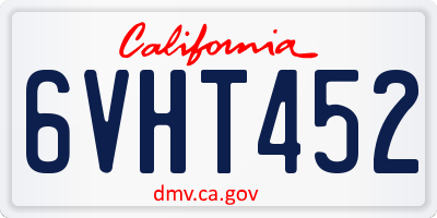 CA license plate 6VHT452