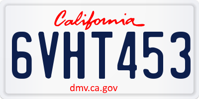 CA license plate 6VHT453