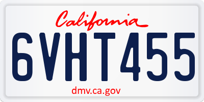 CA license plate 6VHT455