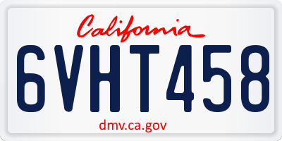 CA license plate 6VHT458