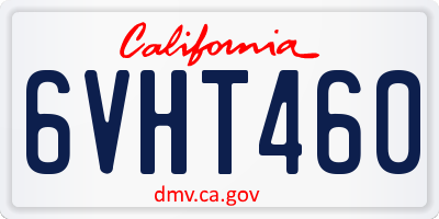 CA license plate 6VHT460
