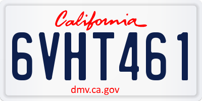 CA license plate 6VHT461