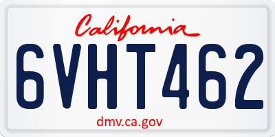 CA license plate 6VHT462