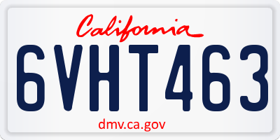CA license plate 6VHT463