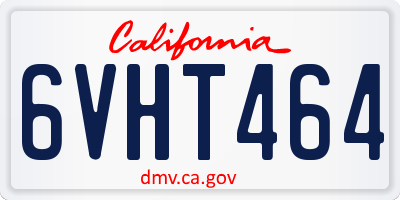 CA license plate 6VHT464