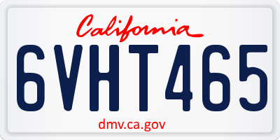CA license plate 6VHT465