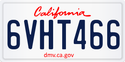 CA license plate 6VHT466