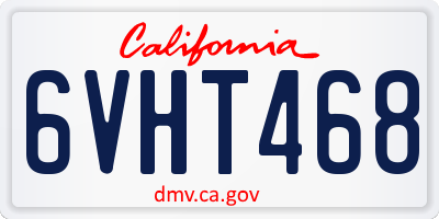 CA license plate 6VHT468
