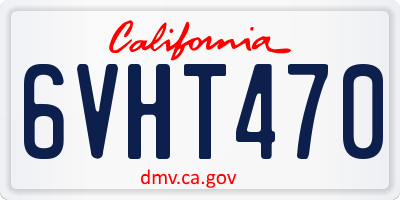 CA license plate 6VHT470