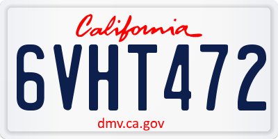 CA license plate 6VHT472