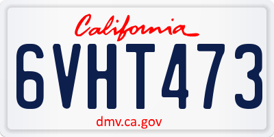 CA license plate 6VHT473