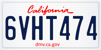 CA license plate 6VHT474