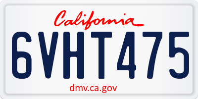 CA license plate 6VHT475