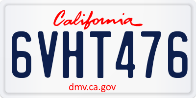 CA license plate 6VHT476
