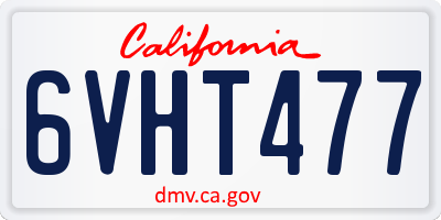 CA license plate 6VHT477