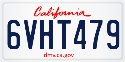CA license plate 6VHT479