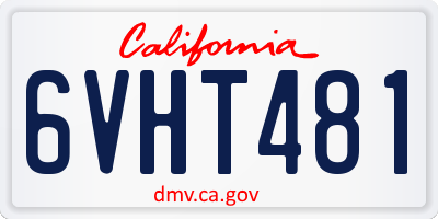 CA license plate 6VHT481