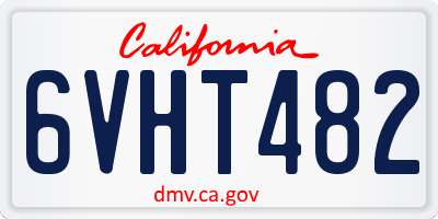 CA license plate 6VHT482