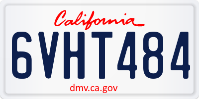 CA license plate 6VHT484