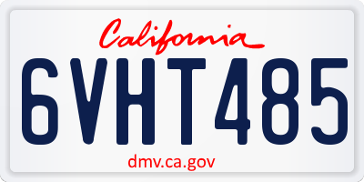 CA license plate 6VHT485