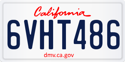 CA license plate 6VHT486