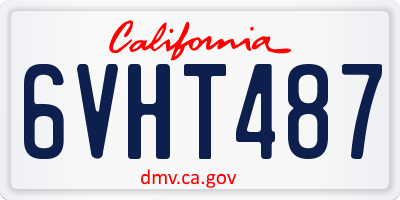 CA license plate 6VHT487