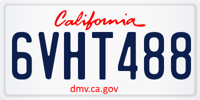 CA license plate 6VHT488