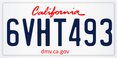 CA license plate 6VHT493