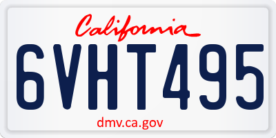 CA license plate 6VHT495
