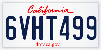 CA license plate 6VHT499