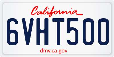 CA license plate 6VHT500