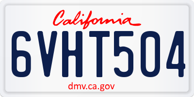 CA license plate 6VHT504