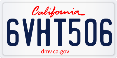 CA license plate 6VHT506