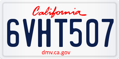 CA license plate 6VHT507