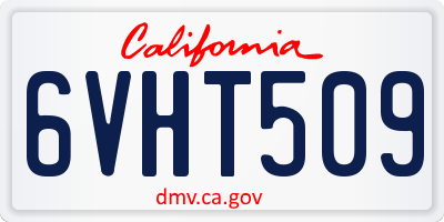CA license plate 6VHT509