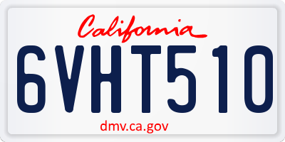 CA license plate 6VHT510