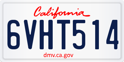CA license plate 6VHT514
