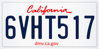 CA license plate 6VHT517