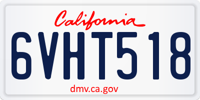 CA license plate 6VHT518