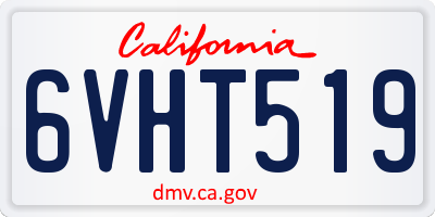 CA license plate 6VHT519