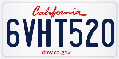 CA license plate 6VHT520