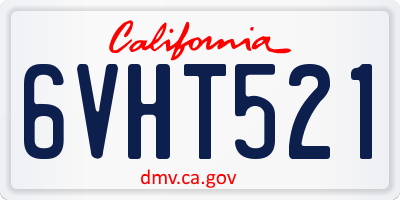 CA license plate 6VHT521
