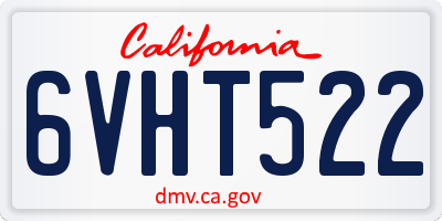 CA license plate 6VHT522